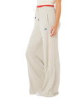 Surf Side Spliced Wide Leg Trousers in Grey Marle