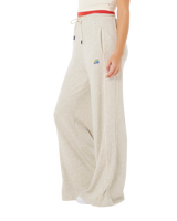 Surf Side Spliced Wide Leg Trousers in Grey Marle