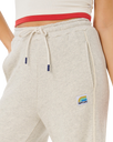 Surf Side Spliced Wide Leg Trousers in Grey Marle