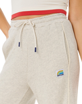 Surf Side Spliced Wide Leg Trousers in Grey Marle
