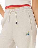 Surf Side Spliced Wide Leg Trousers in Grey Marle
