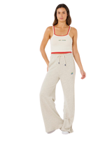 Surf Side Spliced Wide Leg Trousers in Grey Marle