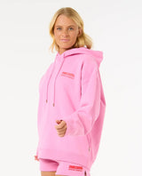 The Rip Curl Womens Surf Puff Heritage Hoodie in Pink