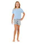 The Rip Curl Girls Girls Sunshine Squad Terry T-Shirt in Light Blue