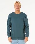 The Rip Curl Mens Stapler Crew Sweatshirt in Pine Night
