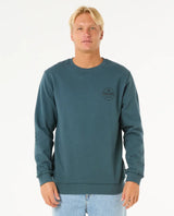 The Rip Curl Mens Stapler Crew Sweatshirt in Pine Night
