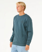 The Rip Curl Mens Stapler Crew Sweatshirt in Pine Night