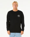 The Rip Curl Mens Stapler Crew Sweatshirt in Black
