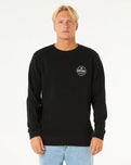The Rip Curl Mens Stapler Crew Sweatshirt in Black