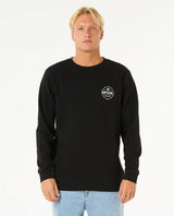 The Rip Curl Mens Stapler Crew Sweatshirt in Black
