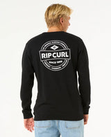 The Rip Curl Mens Stapler Crew Sweatshirt in Black