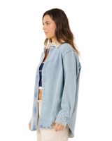Surf Side Relaxed Denim Shirt in Washed Blue