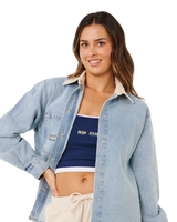 Surf Side Relaxed Denim Shirt in Washed Blue