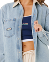 Surf Side Relaxed Denim Shirt in Washed Blue