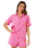 Hotel Malibu Embroidered Shirt in Super Pink