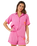 Hotel Malibu Embroidered Shirt in Super Pink