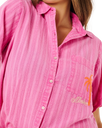 Hotel Malibu Embroidered Shirt in Super Pink