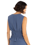 Skyla Tie Front Top in Ink