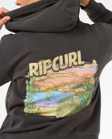 The Rip Curl Womens La Paloma Relaxed Zip Thru Hoodie in Washed Black