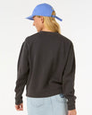 The Rip Curl Womens Luna Relaxed Crew Sweatshirt in Washed Black