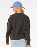 The Rip Curl Womens Luna Relaxed Crew Sweatshirt in Washed Black