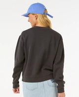 The Rip Curl Womens Luna Relaxed Crew Sweatshirt in Washed Black