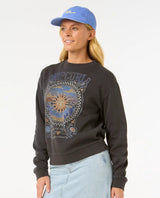 The Rip Curl Womens Luna Relaxed Crew Sweatshirt in Washed Black