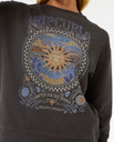 The Rip Curl Womens Luna Relaxed Crew Sweatshirt in Washed Black