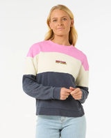 The Rip Curl Womens Las Dalias Colourblock Sweatshirt in Navy