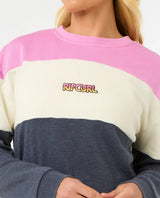 The Rip Curl Womens Las Dalias Colourblock Sweatshirt in Navy