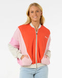 The Rip Curl Womens Colour Block Zip Thru Jacket in Oatmeal Marle