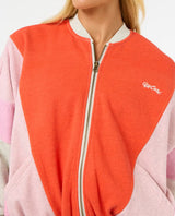 The Rip Curl Womens Colour Block Zip Thru Jacket in Oatmeal Marle