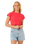 The Rip Curl Womens Classic Ribbed T-Shirt in Hibiscus Red