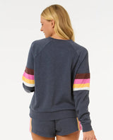 The Rip Curl Womens Las Dalias Raglan Crew Sweatshirt in Navy