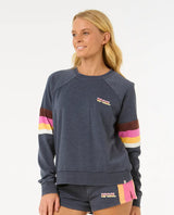 The Rip Curl Womens Las Dalias Raglan Crew Sweatshirt in Navy