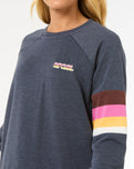 The Rip Curl Womens Las Dalias Raglan Crew Sweatshirt in Navy