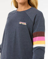 The Rip Curl Womens Las Dalias Raglan Crew Sweatshirt in Navy