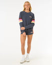 The Rip Curl Womens Las Dalias Raglan Crew Sweatshirt in Navy