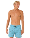 The Rip Curl Mens Fun Times Volley Shorts in Blue Lagoon