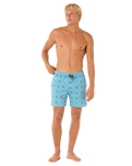 The Rip Curl Mens Fun Times Volley Shorts in Blue Lagoon