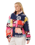 The Rip Curl Womens Keepsakes From Waikiki Polar Fleece Jacket in Multi Colour