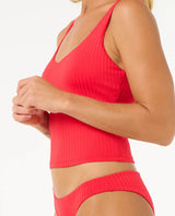 The Rip Curl Womens Premium Surf Cheeky Bikini Bottoms in Hibiscus Red