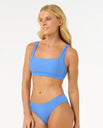 The Rip Curl Womens Premium Surf D-DD Crop Bikini Top in Ocean