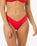 The Rip Curl Womens Premium Surf Skimpy Hipster Bikini Bottoms in Hibiscus Red