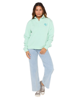 The Rip Curl Womens Half Zip Fleece in Light Aqua