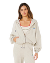 Surf Side Spliced Zip Hoodie in Grey Marle