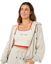 Surf Side Spliced Zip Hoodie in Grey Marle