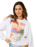 Hayley O Oversized Drop Shoulder Sweatshirt in Optical White