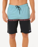 The Rip Curl Mens Raw Energy Split Volley Shorts in Black