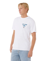 The Rip Curl Mens Fade Out Icon T-Shirt in White